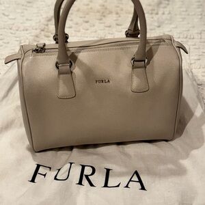 Furla Taupe Leather Satchel